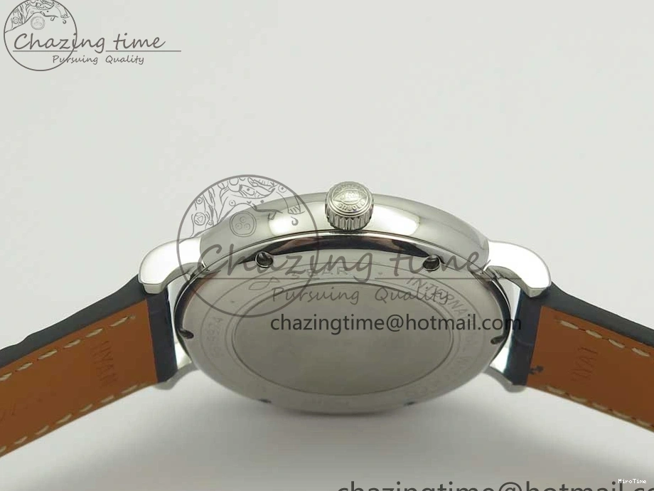 MIROTIME 0210 Fashionable Portofino IW458101 Diamond Bezel SS MK 1:1 Best Edition Blue Dial On Blue Leather Strap MIYOTA 7169